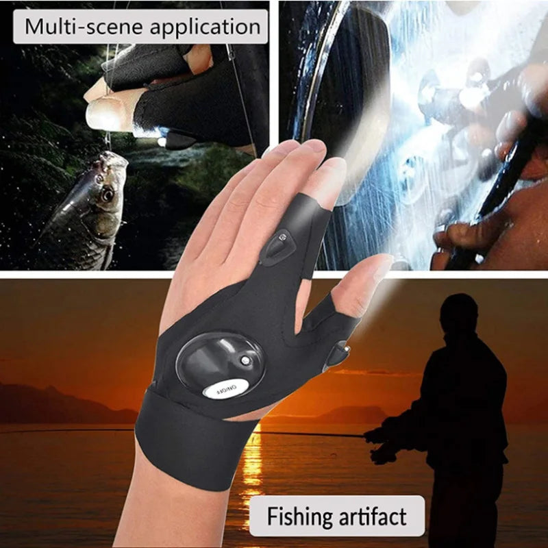 Night Beam Fingerless LED Gloves